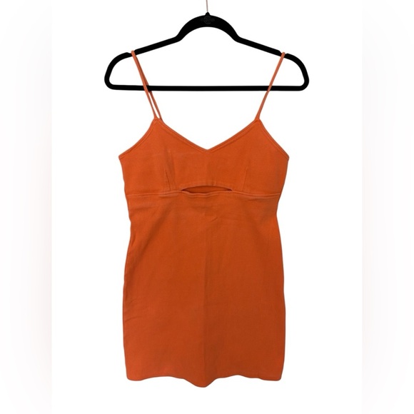 BB DAKOTA STEVE MADDEN Orange short body on dress with cut out size L - Picture 2 of 4
